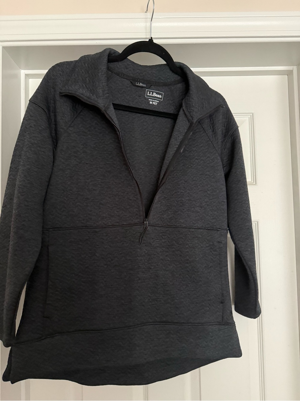 L.L. Bean Woman’s Petite Medium Petite Charcoal Zip-Up Pullover jacket